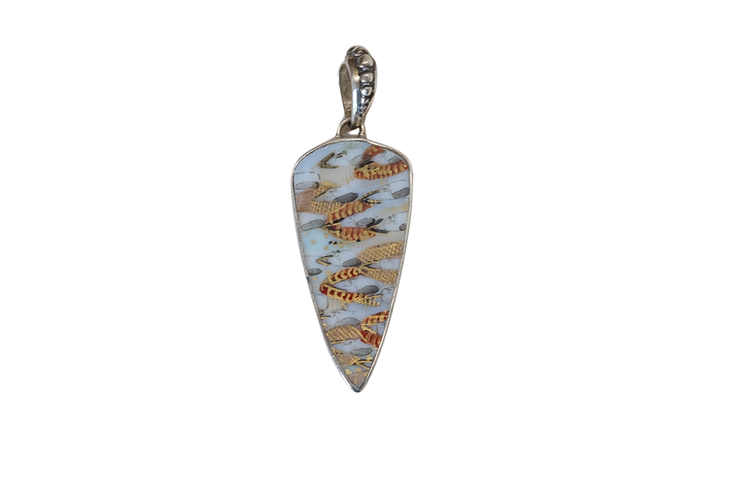 Triangle Faces in the Crowd Pendant