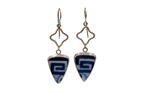 Triangle Greek Key Willow Earrings
