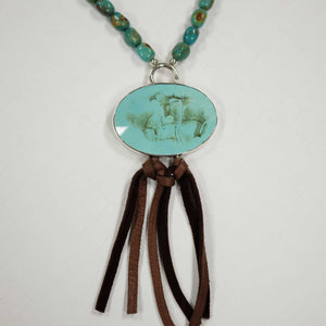 Turquoise with Leather Necklace