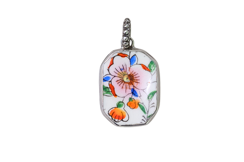 Vintage Floral Octagon Pendant