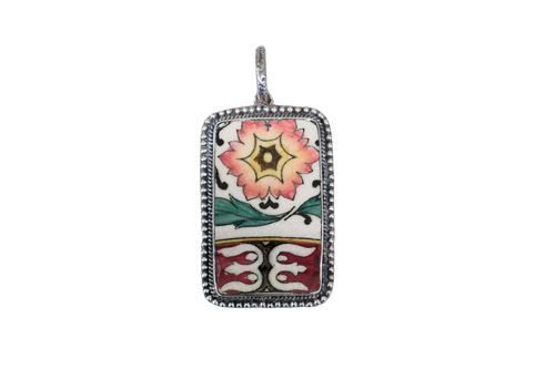 Vintage Peachy Flower Pendant