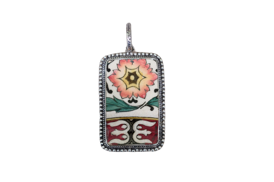 Vintage Peachy Flower Pendant