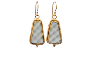 White Waffle Earrings