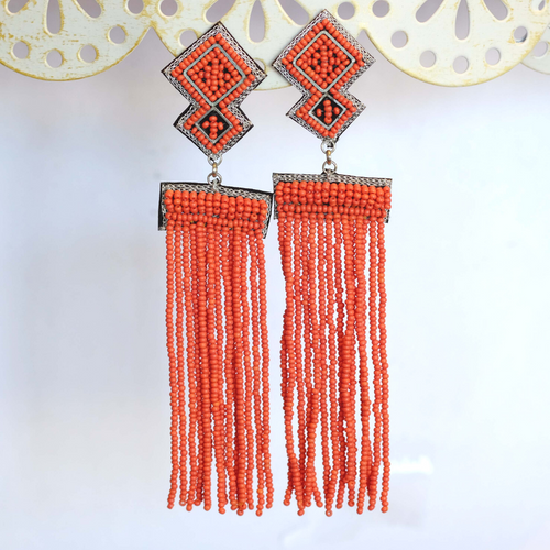 Coral Post Statement Earrings