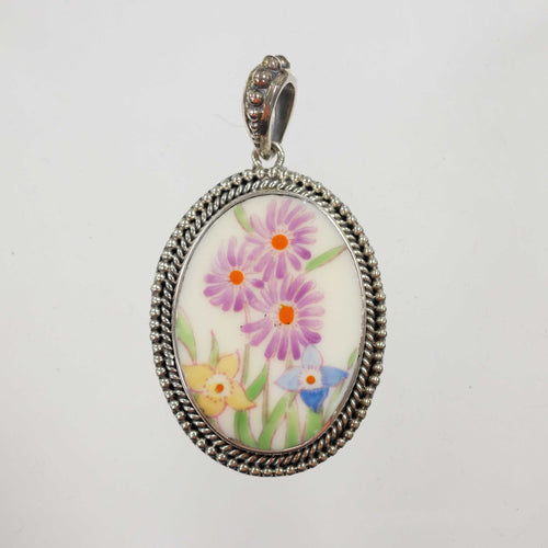 Oval Lilac Blooms Pendant