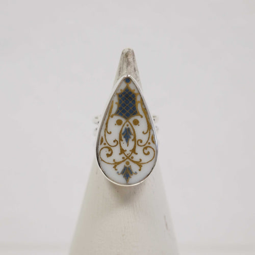 Size 6.5 Dusty Blue Teardrop Ring