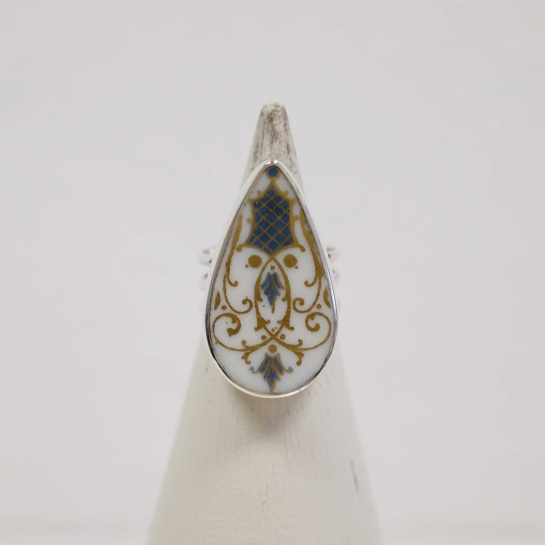 Size 6.5 Dusty Blue Teardrop Ring