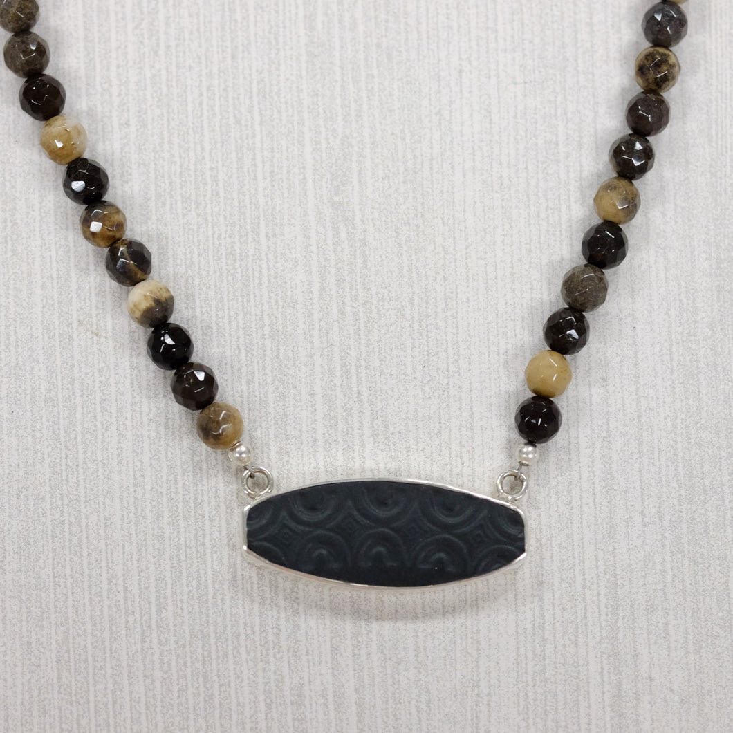 Tooled Black Necklace